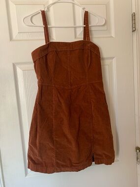 4/$30 Hollister Rust Corduroy Mini Dress with Slim Straps
